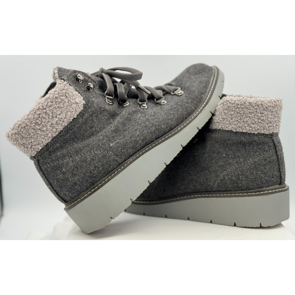 Dr. Scholl's Women's Gray Felt Lace Up Ankle Boots - Size 8 1/2 - NEW No Tags